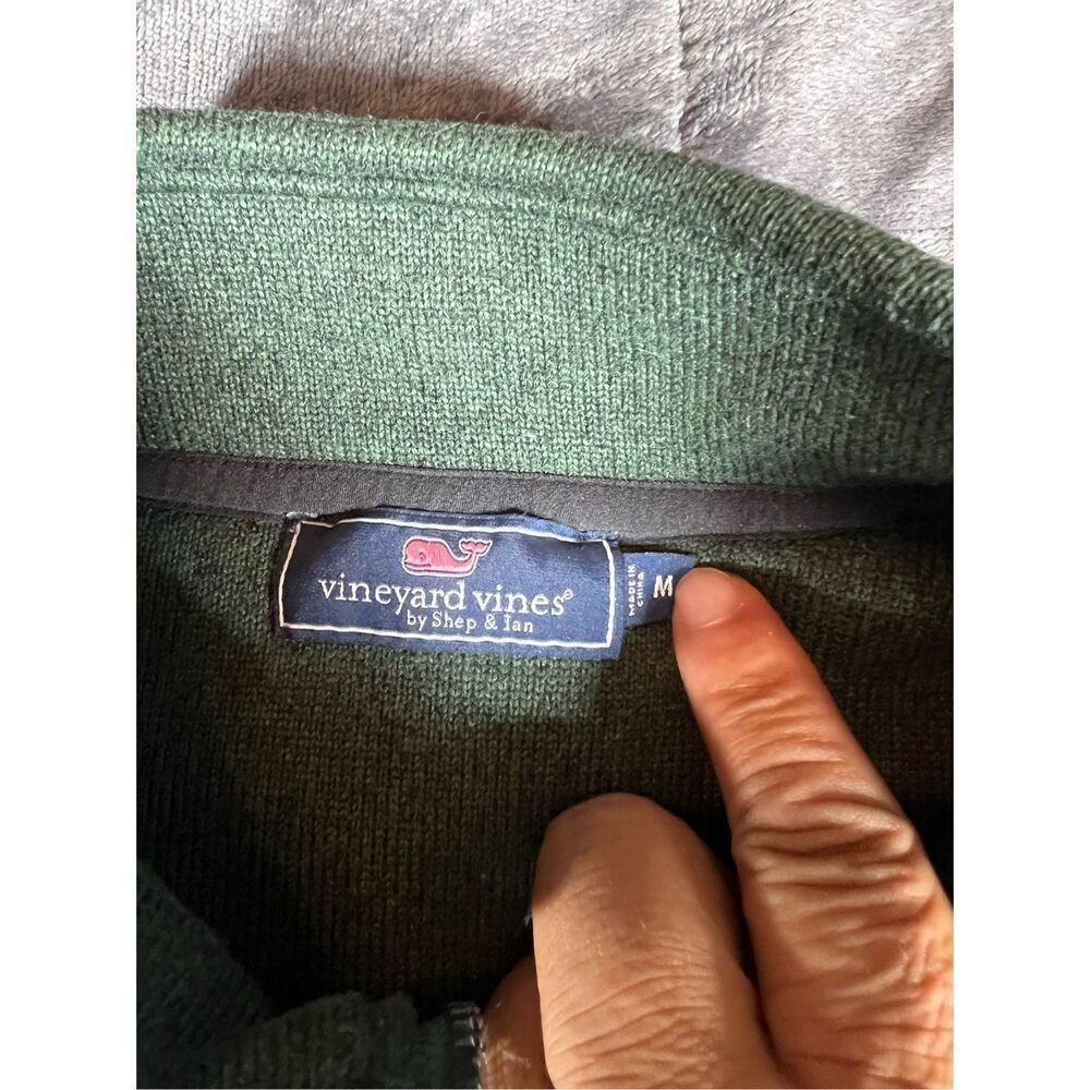 Vineyard Vines Heathered Green Quarter-Zip Pullover - Picture 3 of 9